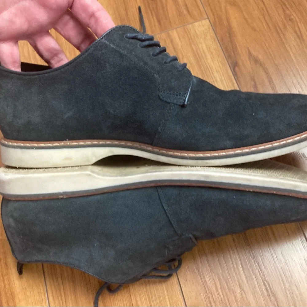 BP Stefan Plain Toe Derby Leather Grey Carbon Ortholite Eco Recycled Insole M 10